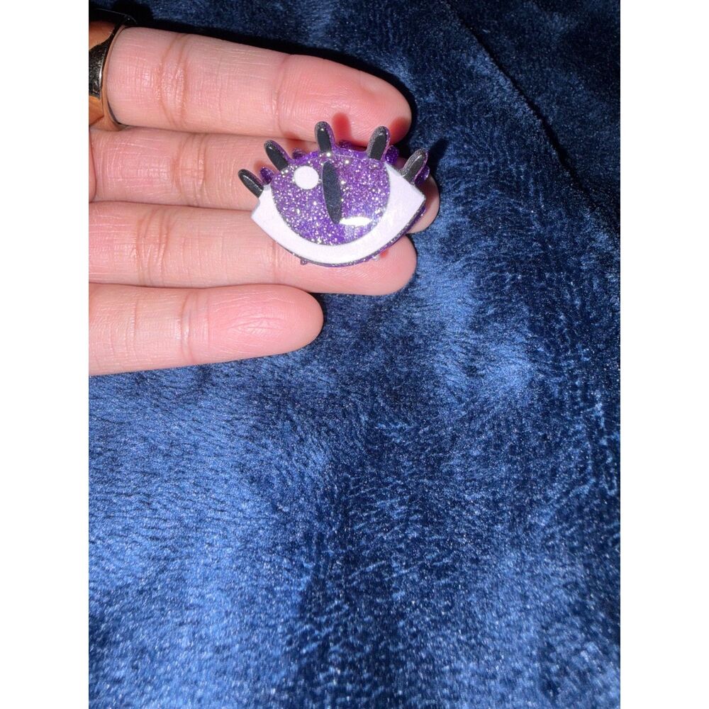 Purple Glitter Evil Eye Halloween Resin Hair Clip Spooky Accessory